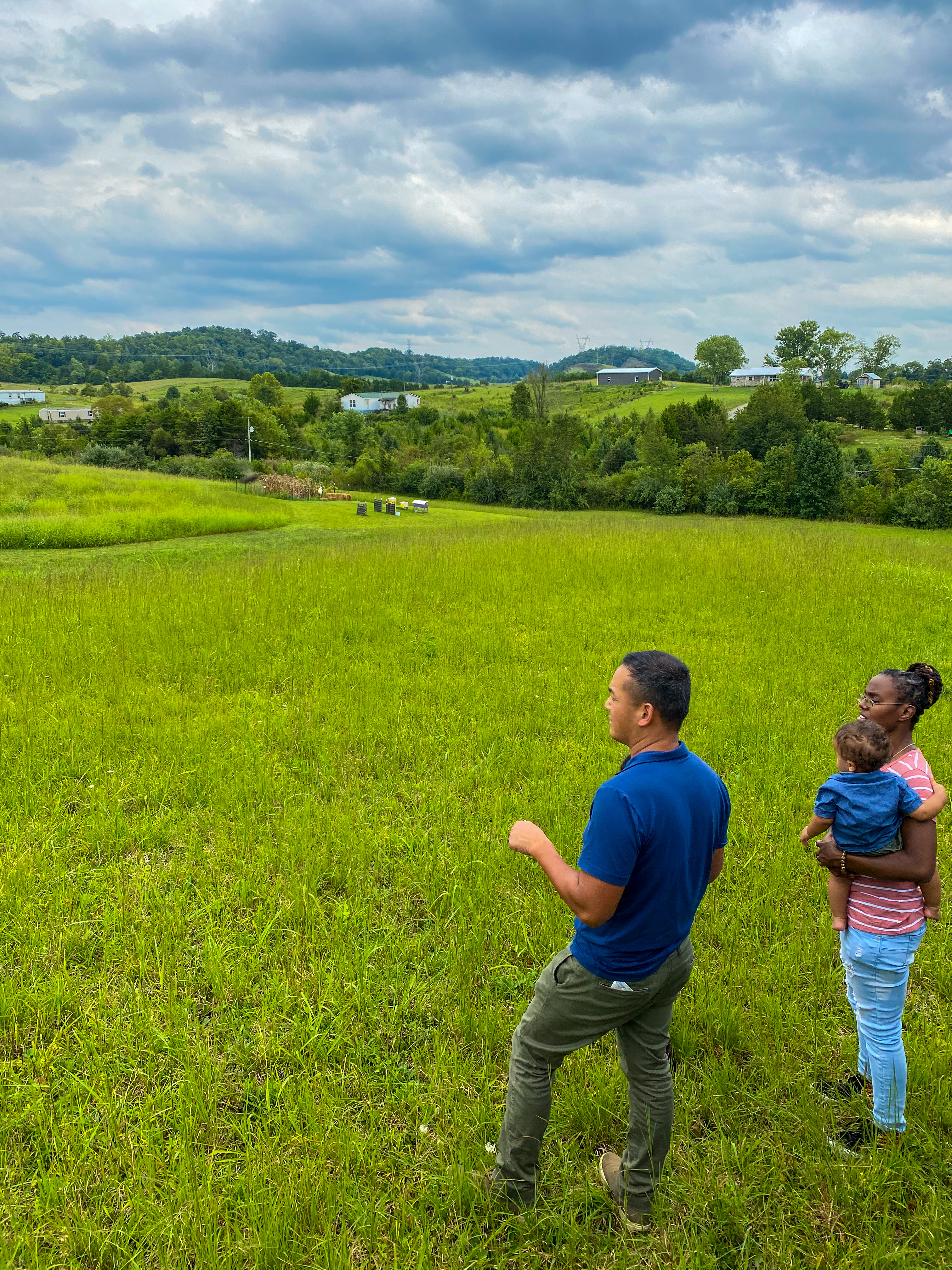Tim evaluating land with a client